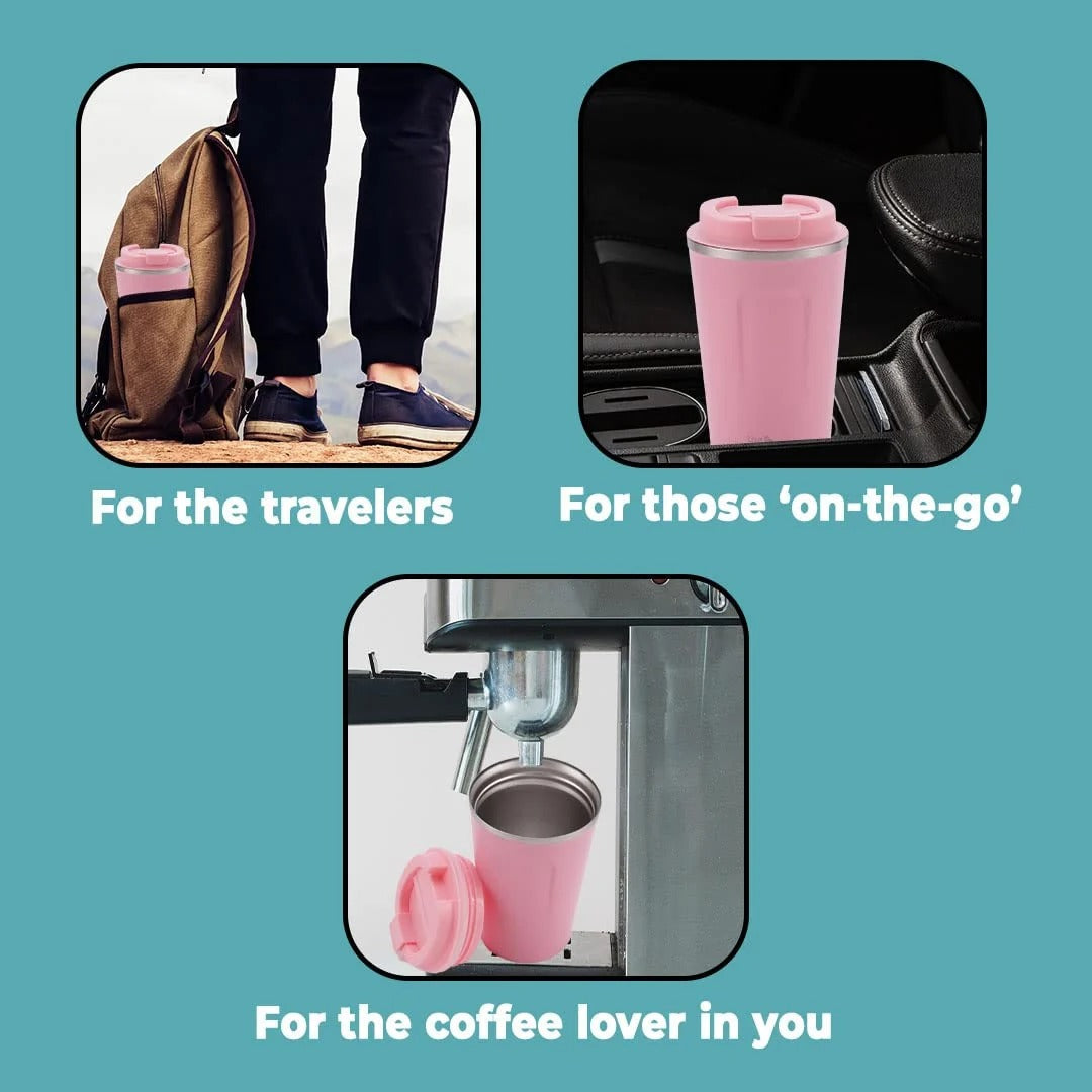 The Better Home 380ml Insulated Coffee Cup Tumbler | Pink
