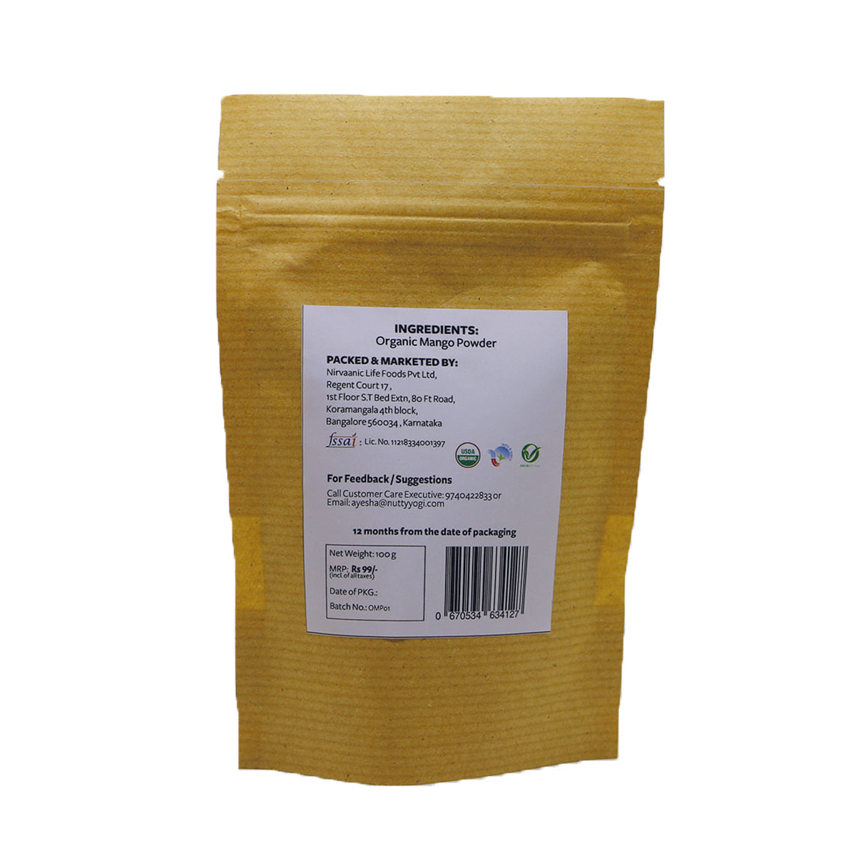 Nutty Yogi Dry Mango Powder (Amchur) 100gm