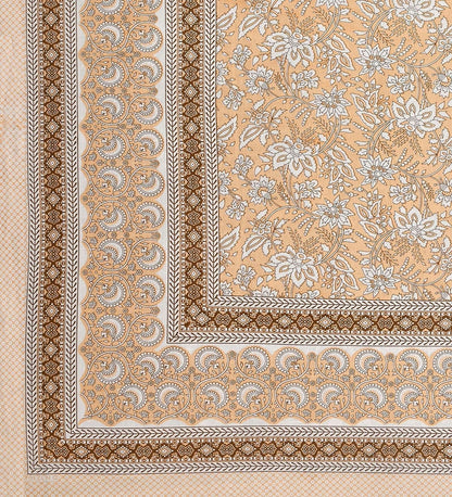 100% Pure Cotton Traditional Printed Bedsheet for Double Bed King Size Bedsheet with 2 Pillow Covers