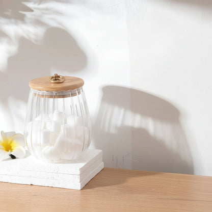 UMAI Borosilicate Glass Jar with Bamboo Lid | Set of 2 | 680ml & 830ml | Airtight