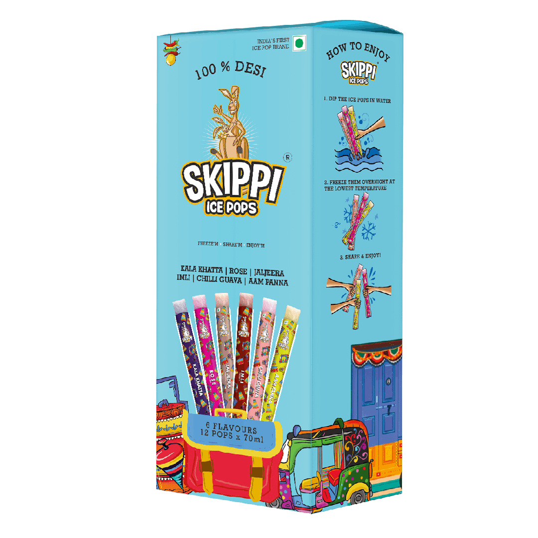 CG Desi Flavours Box of Skippi, Pack of 12 pops of 70Ml