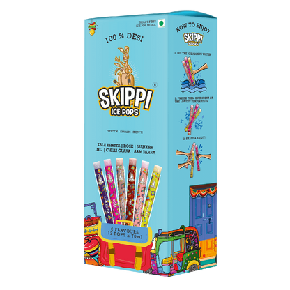 Flash Exclusive Desi Flavours Box of Skippi, Pack of 12 pops of 70Ml