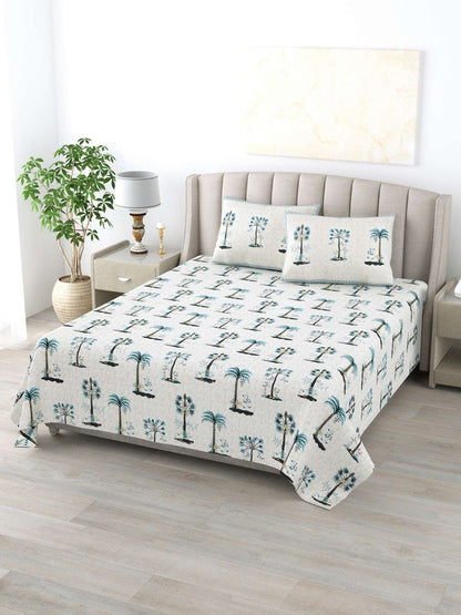 100% Pure Cotton Traditional Printed Bedsheet for Double Bed King Size Bedsheet with 2 Pillow Covers