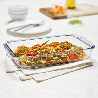Borosil Every Day Square Glass Baking Dish Casserole With Handle | Borosilicate Glass | Microwave & Oven Safe | for Serving & Baking | 800 ml