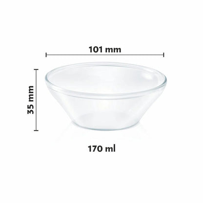 Borosil Venus Katori Glass Bowls Set of 6 (170ml×6)