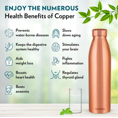 Borosil Pro Copper Water Bottle 950ml