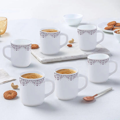 Borosil Larah Opalware  Lark Mug Set of 6