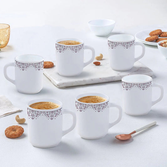 Borosil Larah Opalware  Lark Mug Set of 6