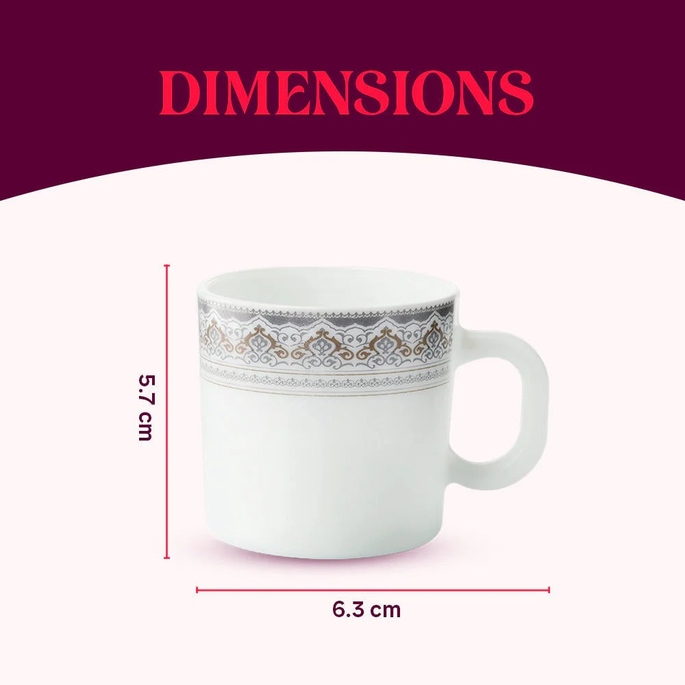 Borosil Larah Opalware Classic Mug Set