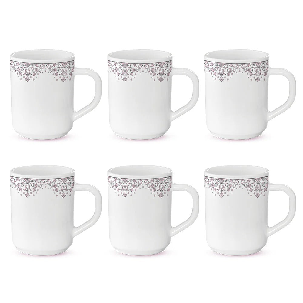 Borosil Larah Opalware  Lark Mug Set of 6