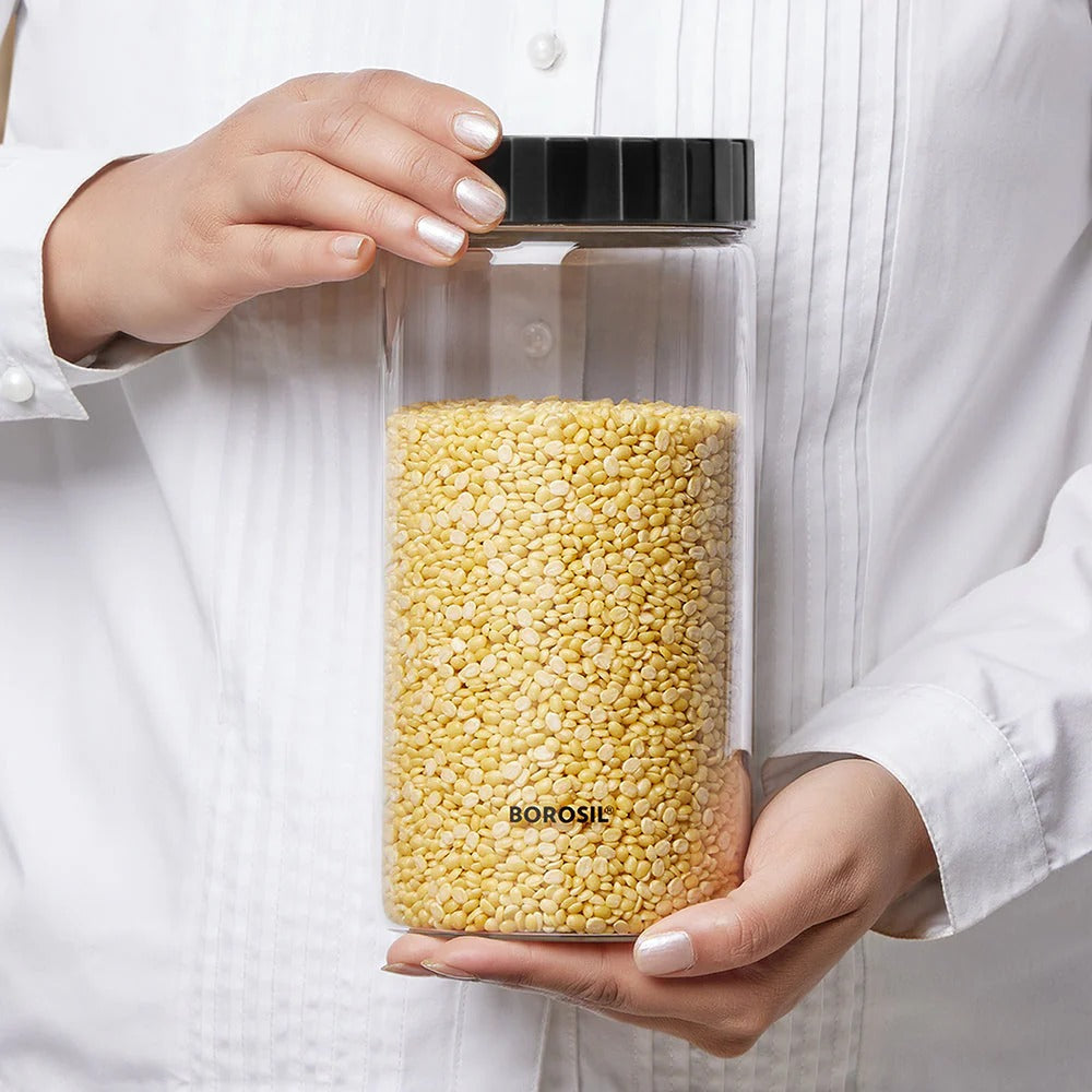 Borosil Endura Airtight Glass Storage Jar 1.2L