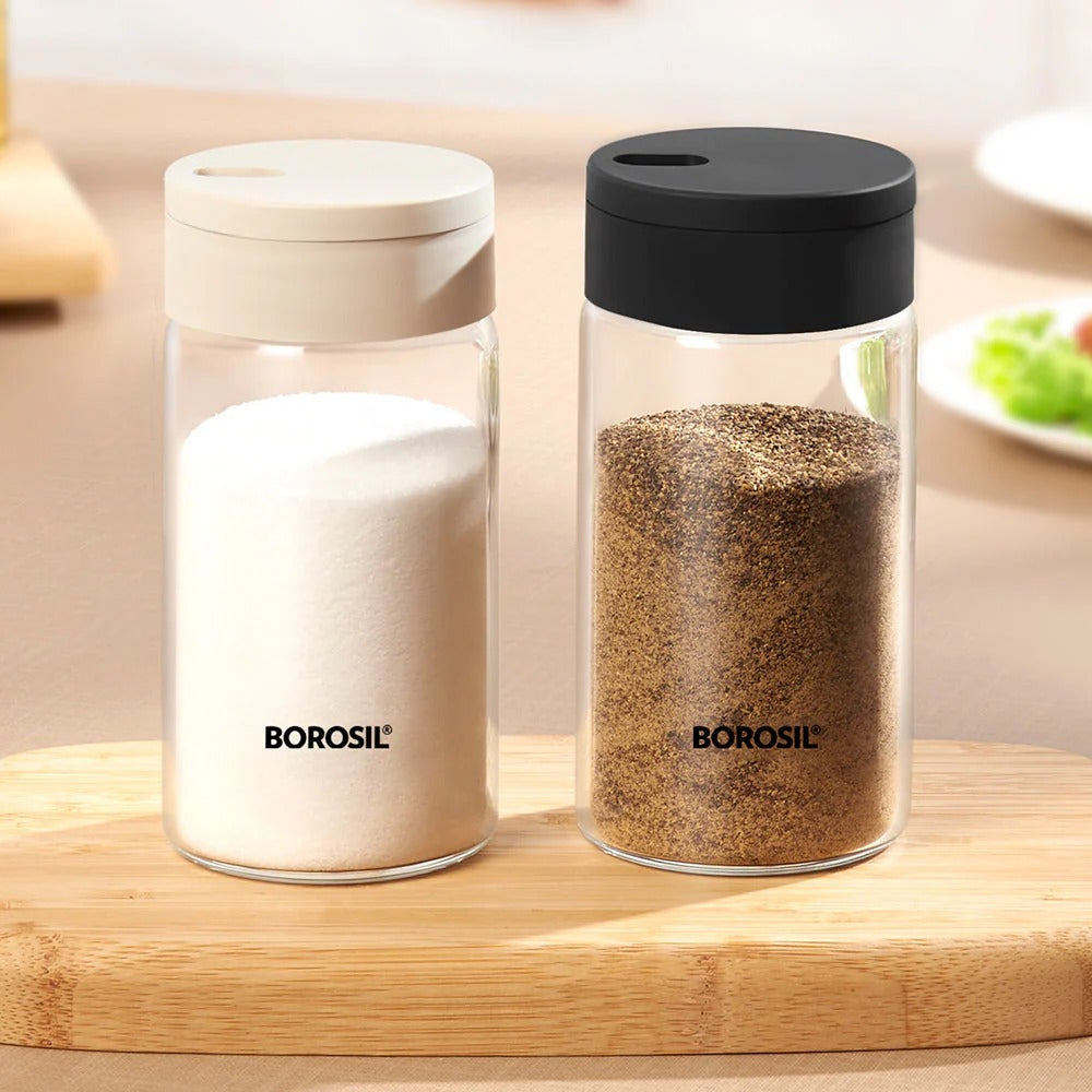 Borosil Glass Salt & Pepper Jar Set 250ml