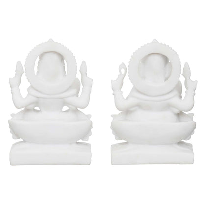 Laxmi Ganesha Idol Marble Murti For Puja Home Diwali Decoration Gifts