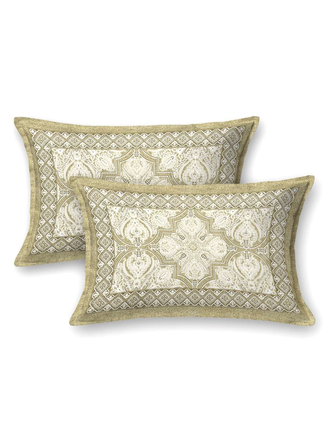 100% Pure Cotton Traditional Printed Bedsheet for Double Bed King Size Bedsheet with 2 Pillow Covers