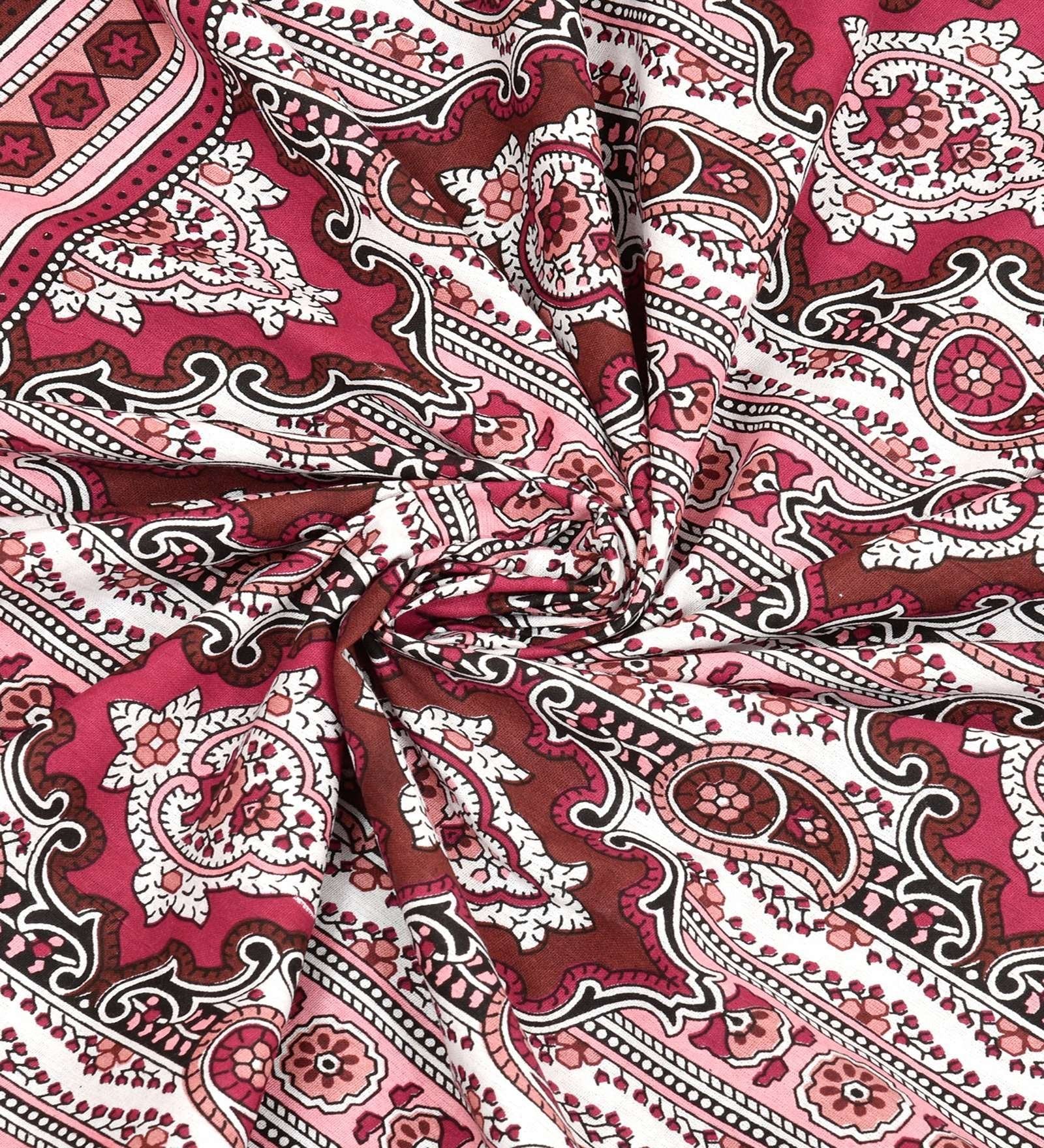 100% Pure Cotton Traditional Printed Bedsheet for Double Bed King Size Bedsheet with 2 Pillow Covers