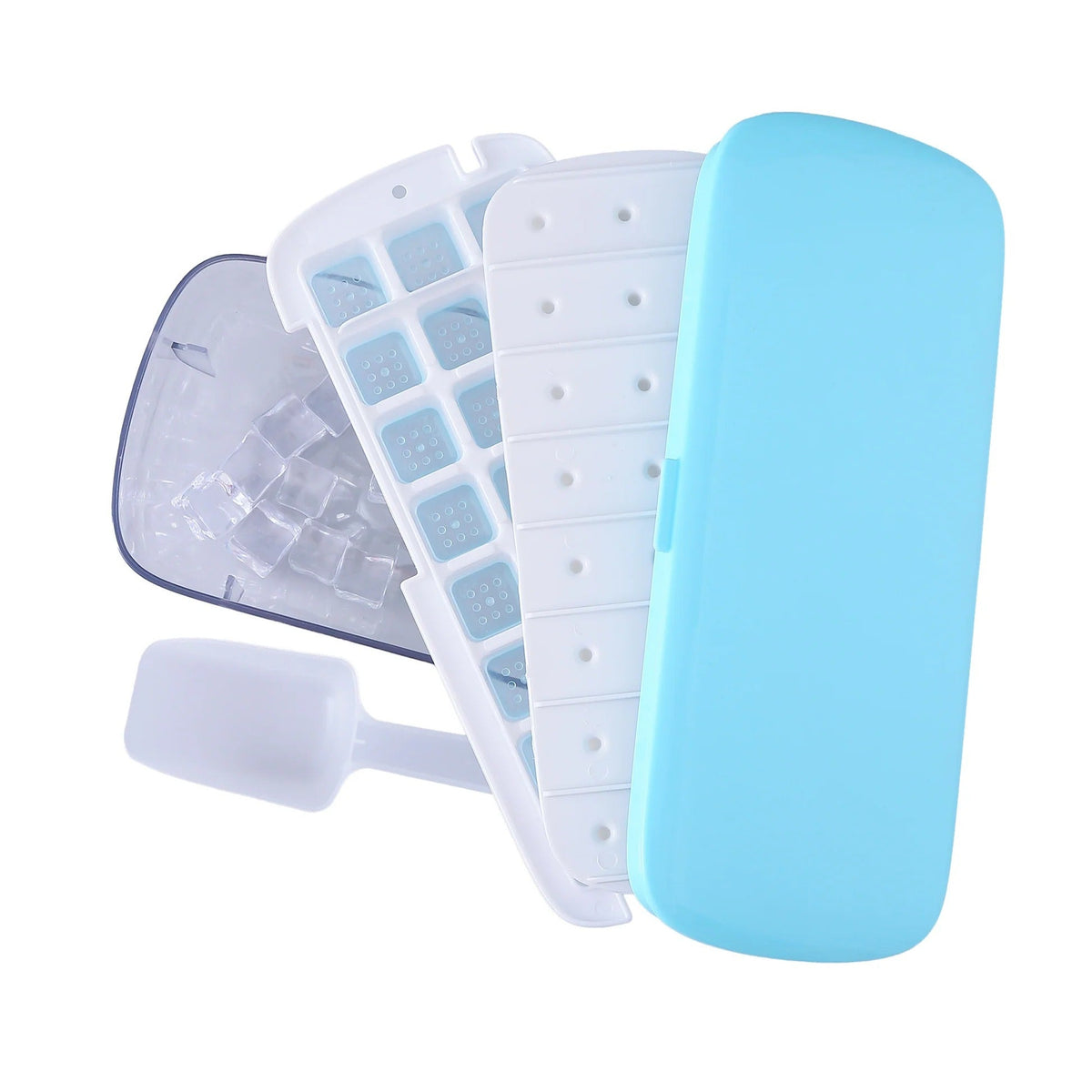 UMAI Ice Cube Trays with Scoop | 24 Compartments | BPA Free | Blue