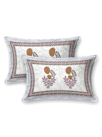 100% Pure Cotton Traditional Printed Bedsheet for Double Bed King Size Bedsheet with 2 Pillow Covers