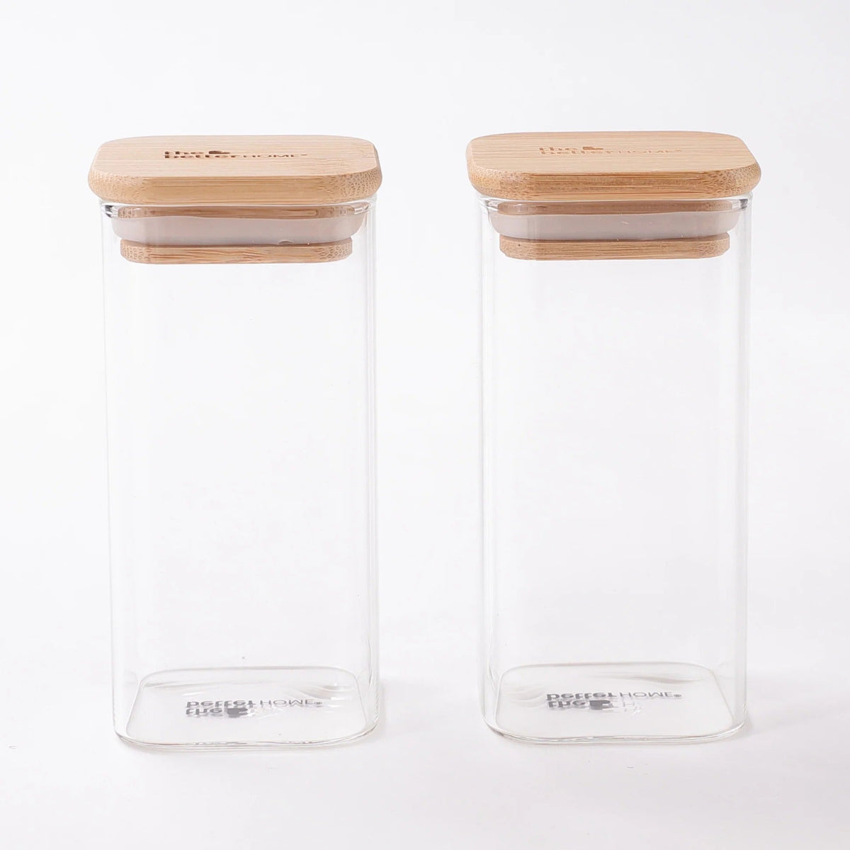 The Better Home Borosilicate Rectangular Glass Jar | 2pcs 300ml each | Airtight | Kitchen Storage