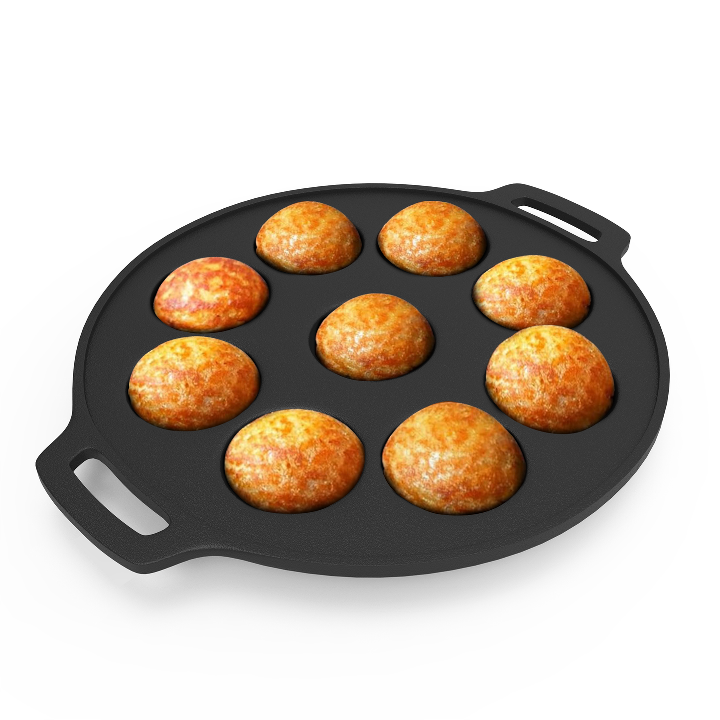 Esspy 9 Pit Pre-Seasoned Cast Iron Paniyaram Pan | Non-stick | Induction Friendly | Appe/Paddu Pan | 100% Pure & Toxin-Free | Gunta Ponganalu/Paddu | Cast Iron Cookware