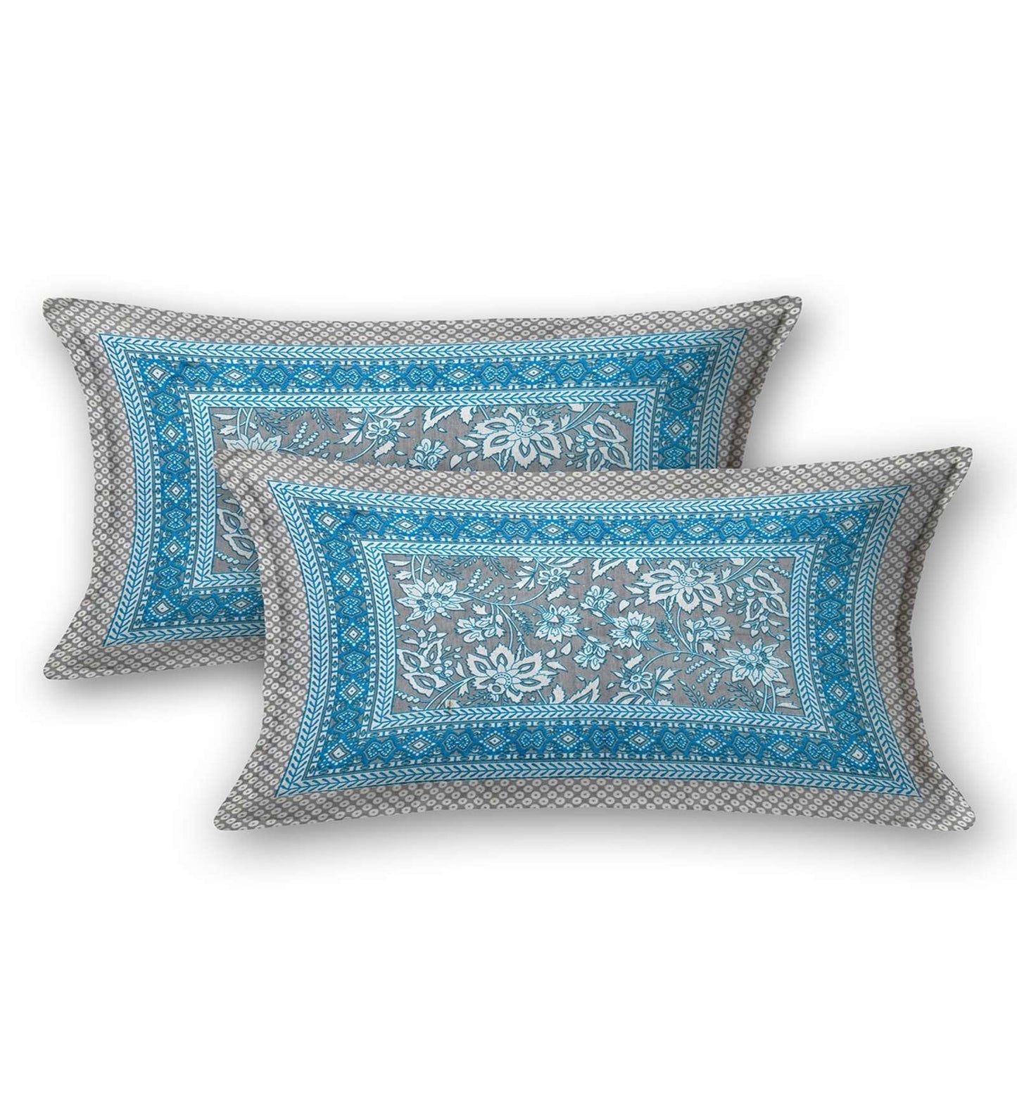 100% Pure Cotton Traditional Printed Bedsheet for Double Bed King Size Bedsheet with 2 Pillow Covers
