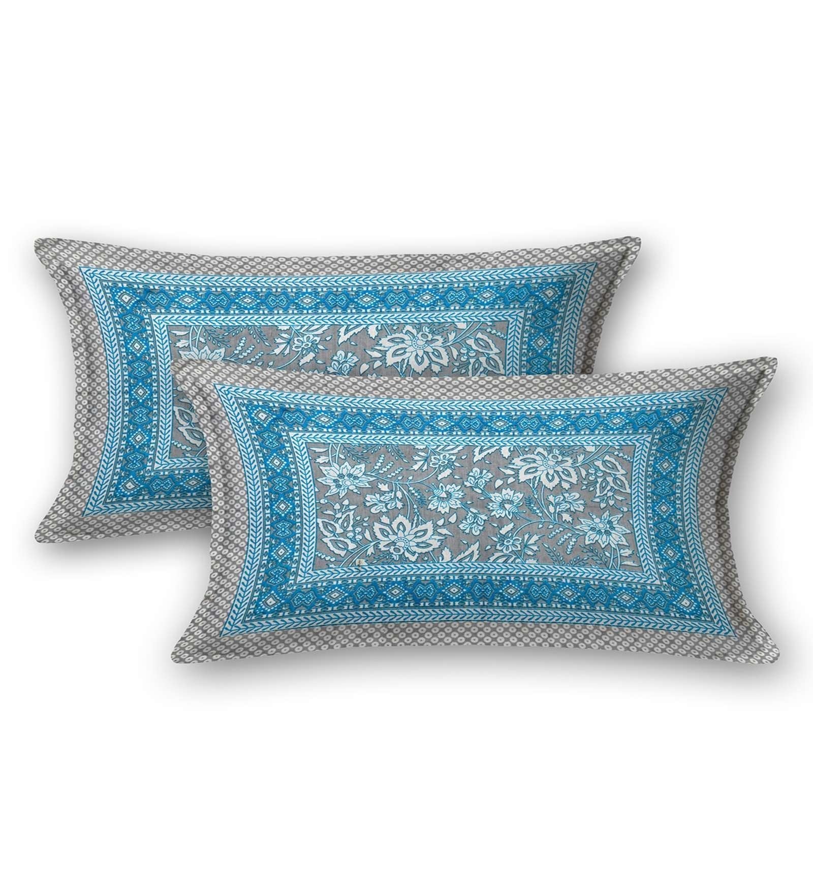 100% Pure Cotton Traditional Printed Bedsheet for Double Bed King Size Bedsheet with 2 Pillow Covers