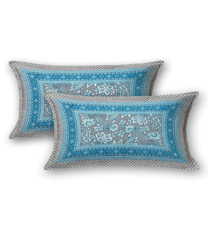 100% Pure Cotton Traditional Printed Bedsheet for Double Bed King Size Bedsheet with 2 Pillow Covers