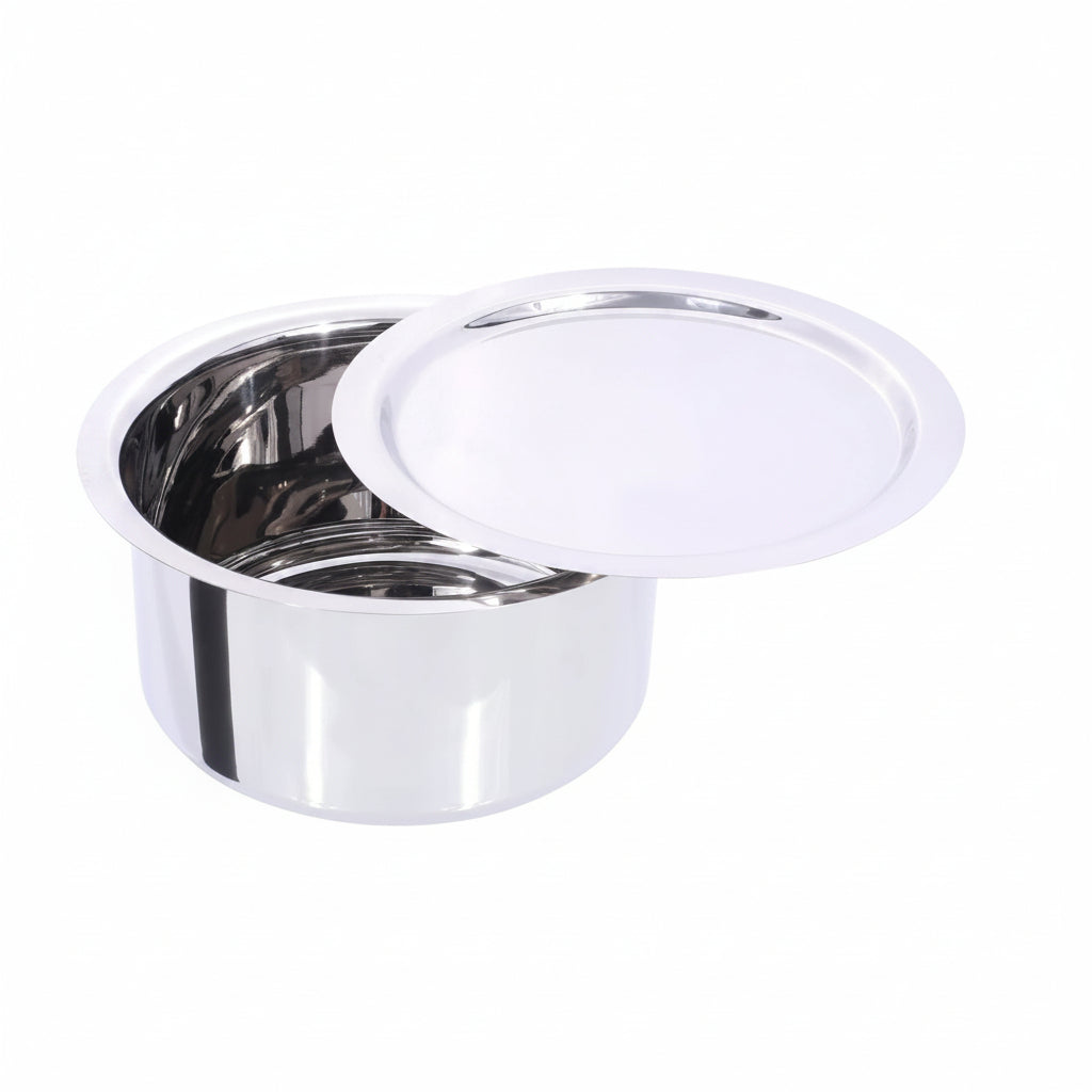 USHA SHRIRAM Stainless Steel Tope Set with Lid 5pcs (800ml+1L+1.4L+1.9L+2.4L) Gas Induction Flat Bottom