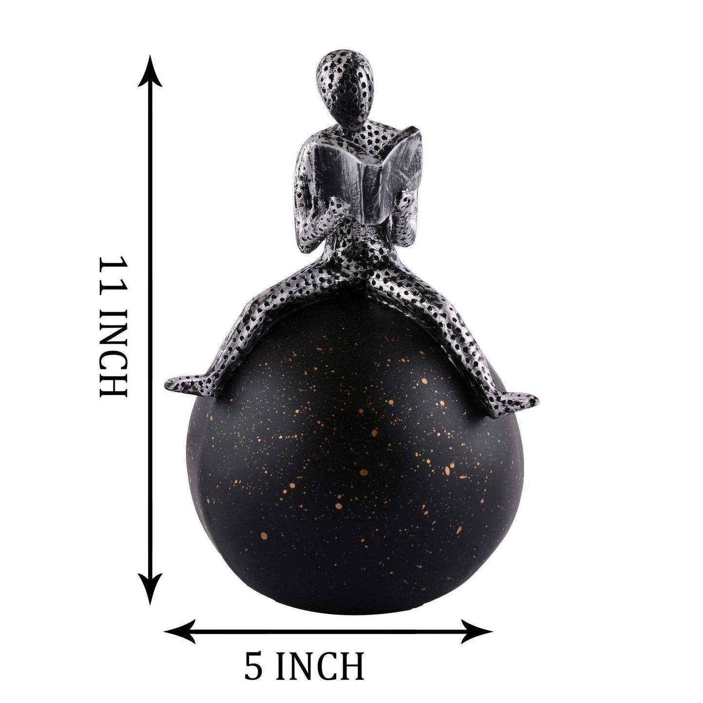 Men Sitting on Ball Showpiece for Home Decor Showpiece, Atlas Sculpture for Office Table Décor multicolour