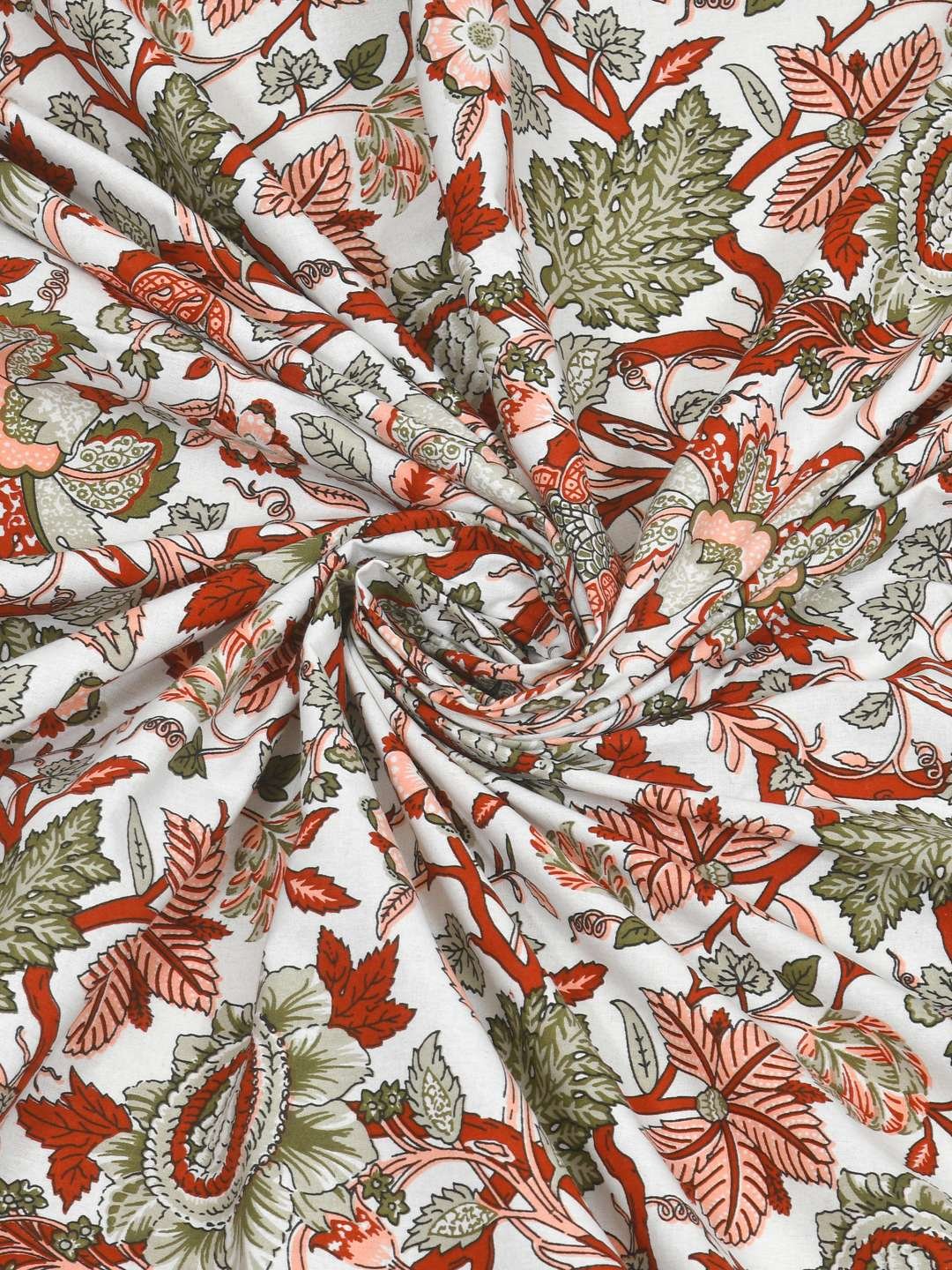100% Pure Cotton Traditional Printed Bedsheet for Double Bed King Size Bedsheet with 2 Pillow Covers