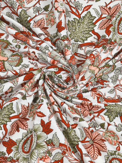 100% Pure Cotton Traditional Printed Bedsheet for Double Bed King Size Bedsheet with 2 Pillow Covers