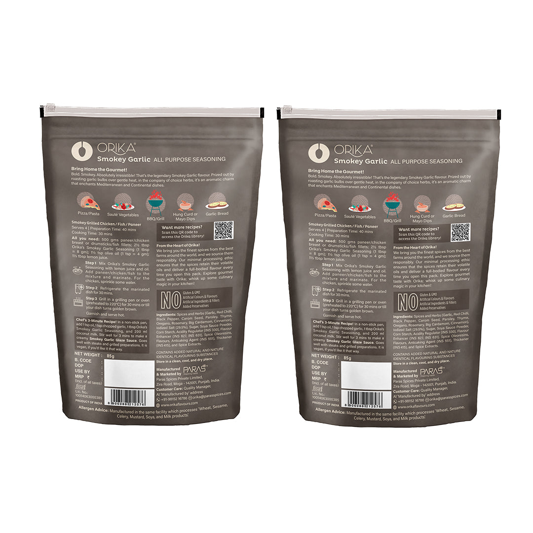 Orika Smokey Garlic All Purpose Seasoning, Pack of 2, 85g/each