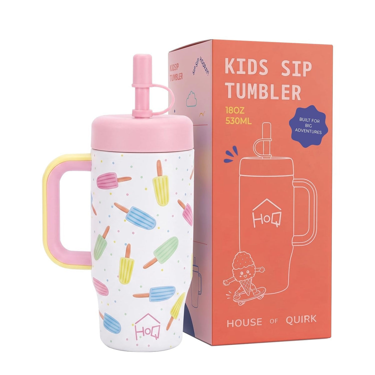 House of Quirk 530ml Kids Tumbler, Stainless Steel