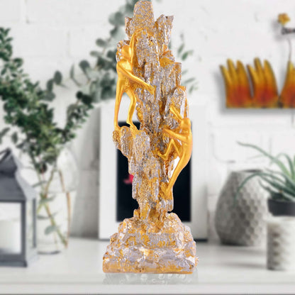 Men Sitting on Ball Showpiece for Home Decor Showpiece, Atlas Sculpture for Office Table Décor multicolour