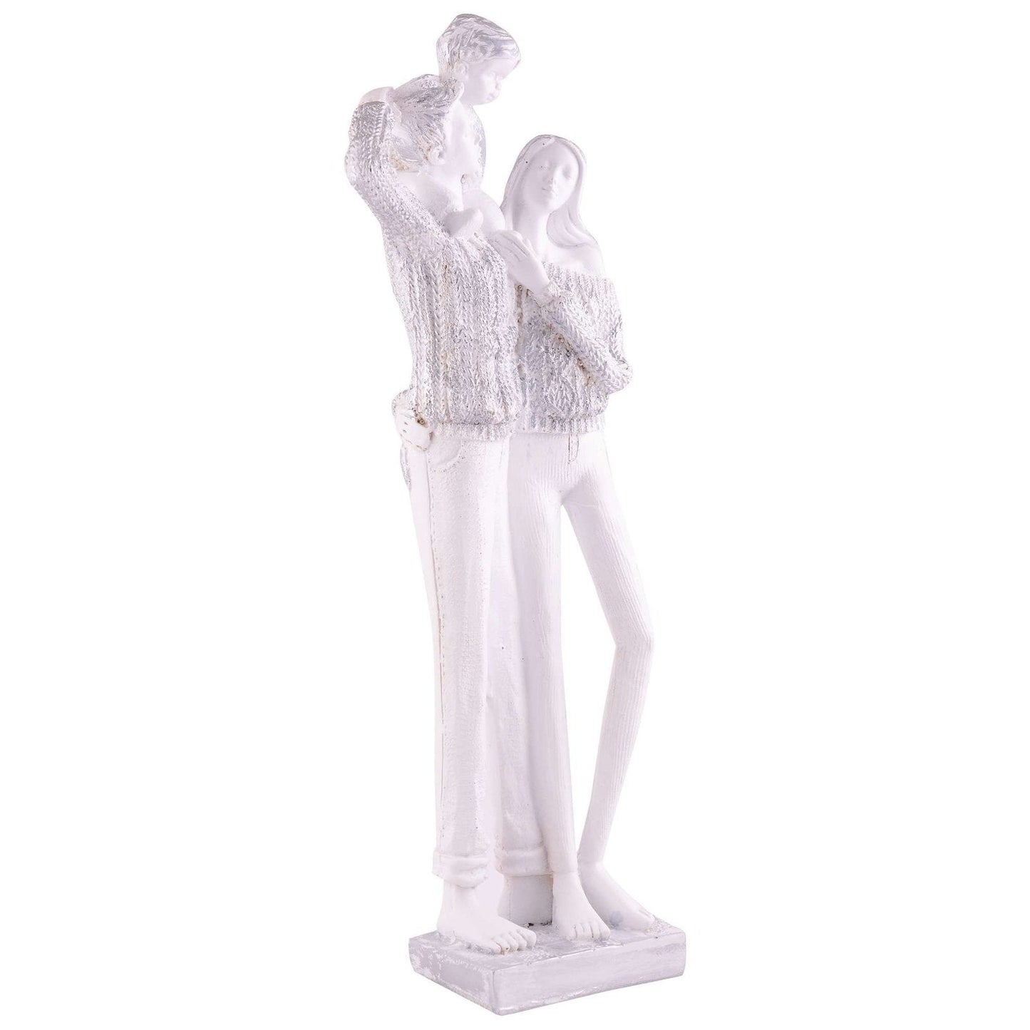 MOTHER and Father with Child complete faimily Love golden white Statue showpiece for Home Decor and Gifting