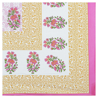 100% Pure Cotton Traditional Printed Bedsheet for Double Bed King Size Bedsheet with 2 Pillow Covers