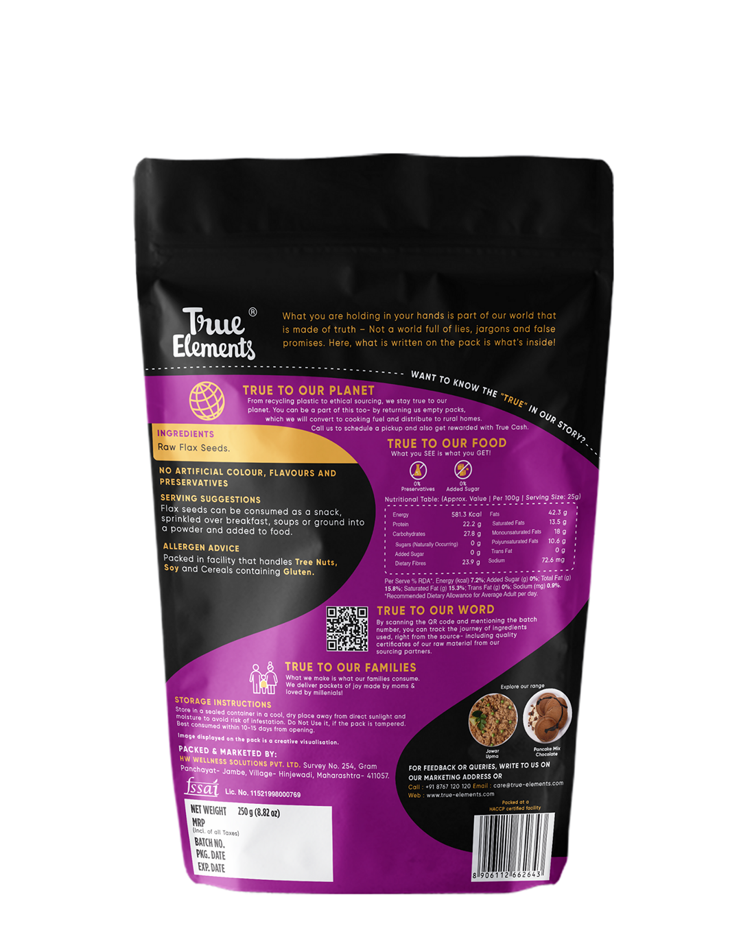 Raw Flax Seeds - Rich in Fibre (25.8g Protein)