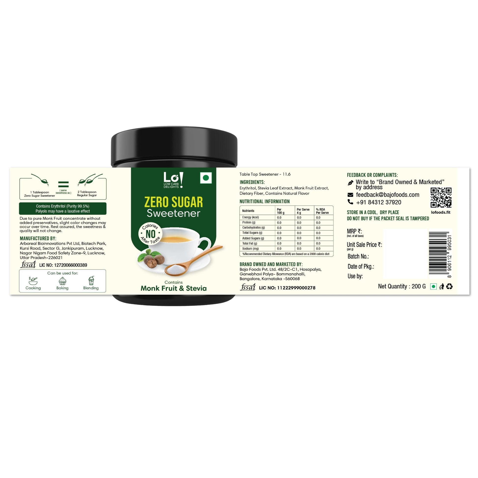 Zero Sugar Sweetener