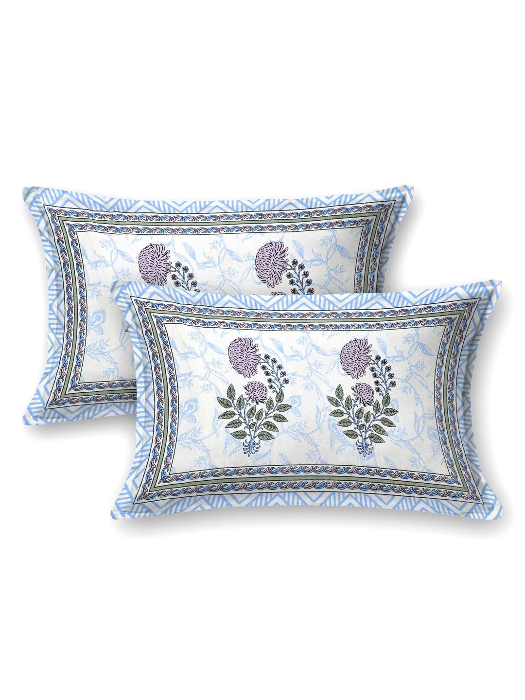 100% Pure Cotton Traditional Printed Bedsheet for Double Bed King Size Bedsheet with 2 Pillow Covers
