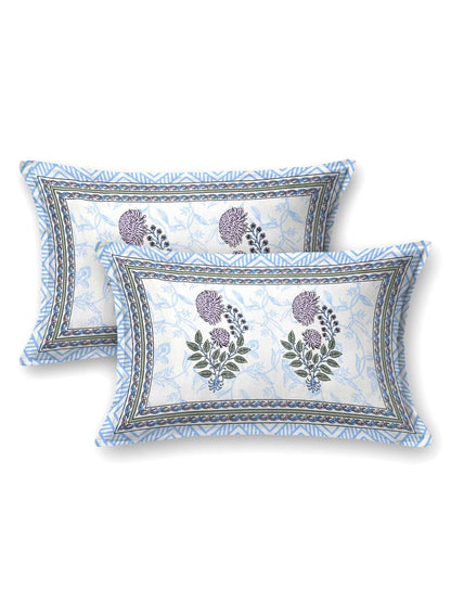 100% Pure Cotton Traditional Printed Bedsheet for Double Bed King Size Bedsheet with 2 Pillow Covers