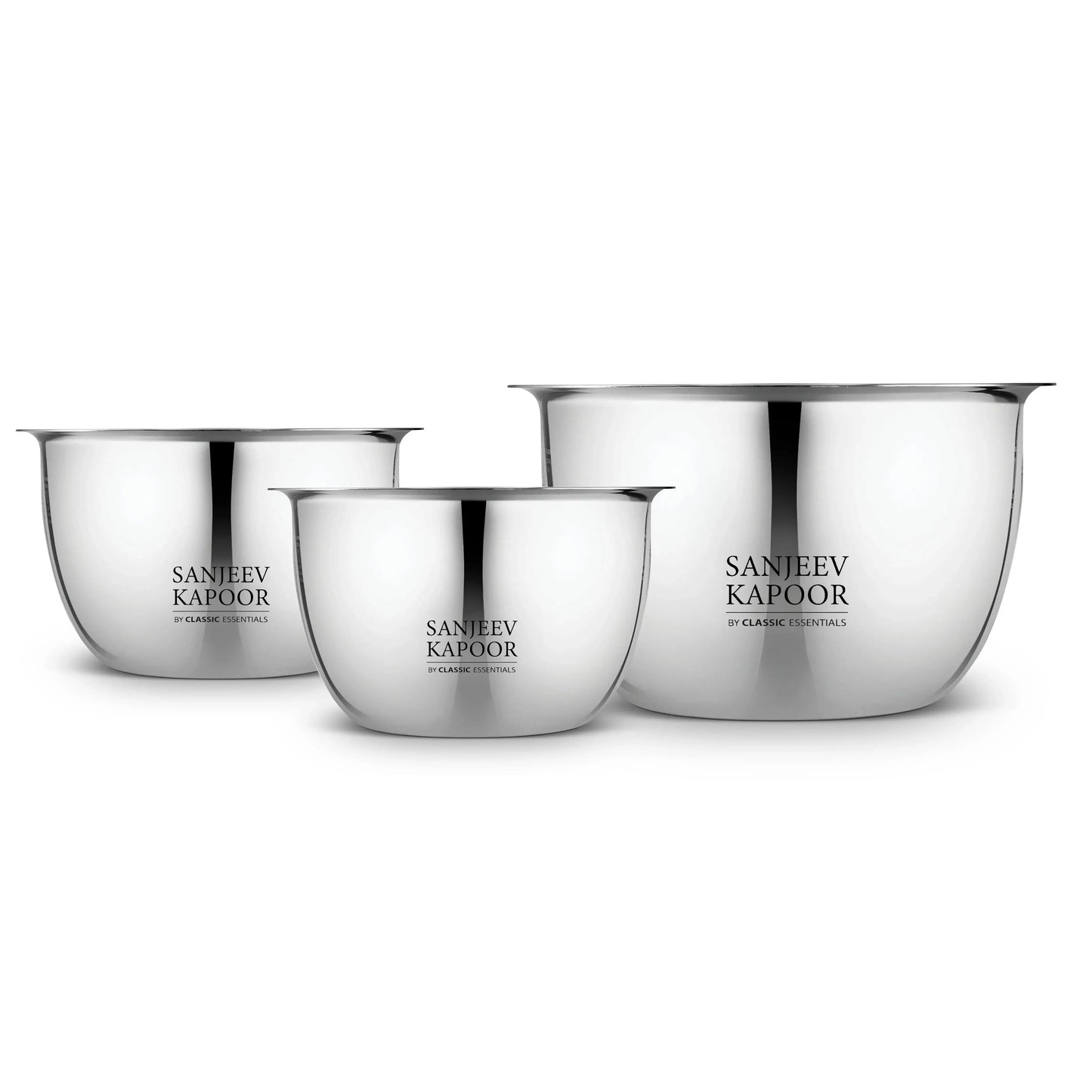 Classic Essentials MICROSAFE Stainless Steel Portion Bowl Set 3pc (750ml+1000ml+1500ml)