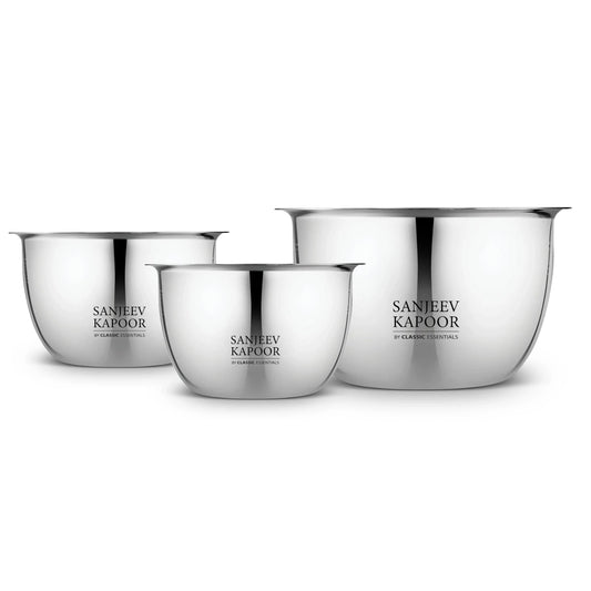 Classic Essentials MICROSAFE Stainless Steel Portion Bowl Set 3pc (750ml+1000ml+1500ml)