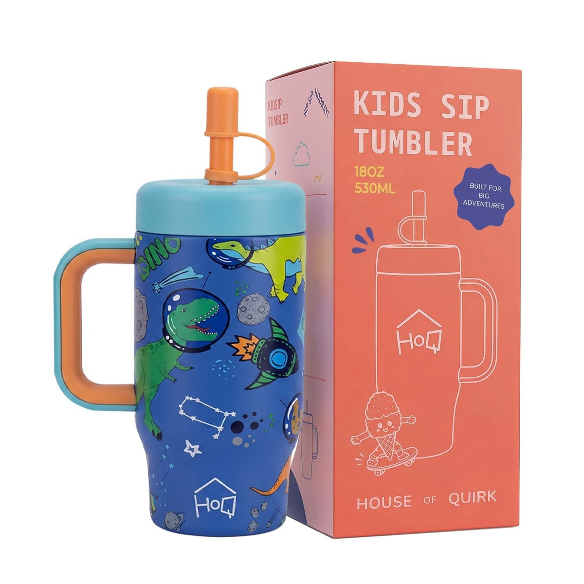 House of Quirk 530ml Kids Tumbler, Stainless Steel
