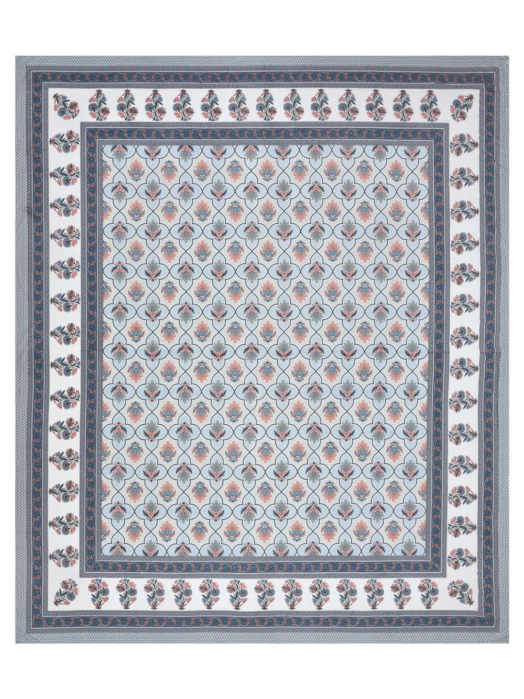 100% Pure Cotton Traditional Printed Bedsheet for Double Bed King Size Bedsheet with 2 Pillow Covers