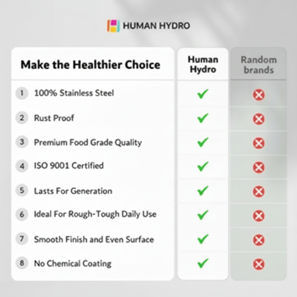 Human Hydro Stainless Steel Oil Dispenser Bottle  - Set of 2 (1000ml Each )