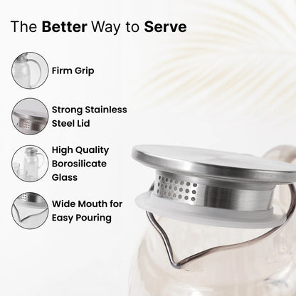 UMAI Borosilicate Jugs and Glasses Set JDA018-GRY Grey Pack of 5