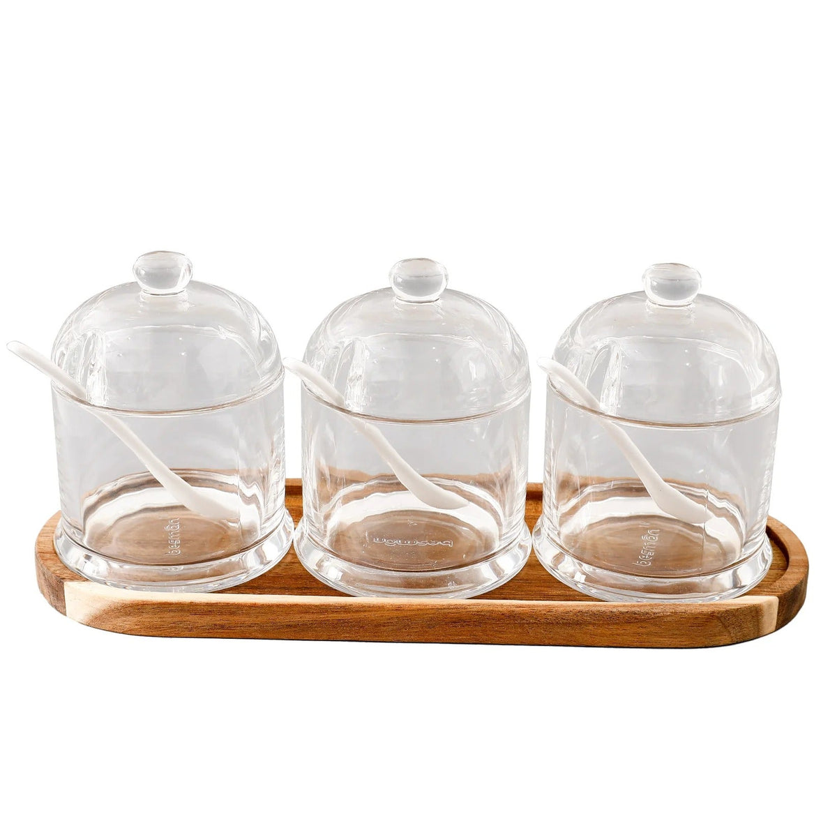 Set of 3 UMAI Borosilicate Glass Kitchen Storage Jars | 280ml Each | Airtight | Transparent