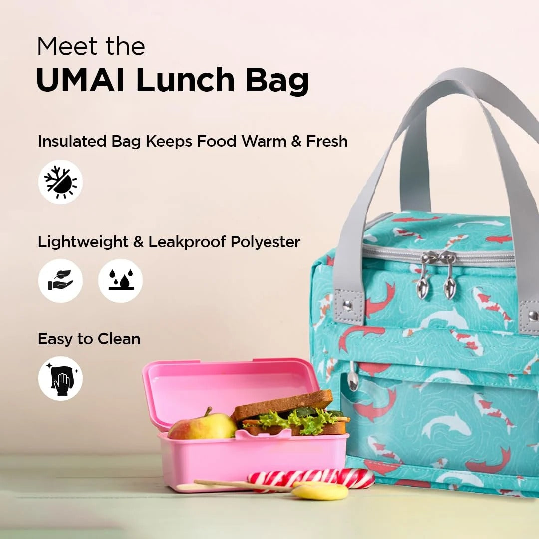 UMAI Insulated Tote Lunch Bag | Tiffin Bag for Office School Outdoor | Green | Lightweight
