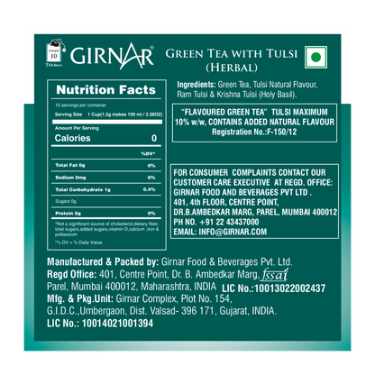 Girnar Green Tea Bags - Tulsi