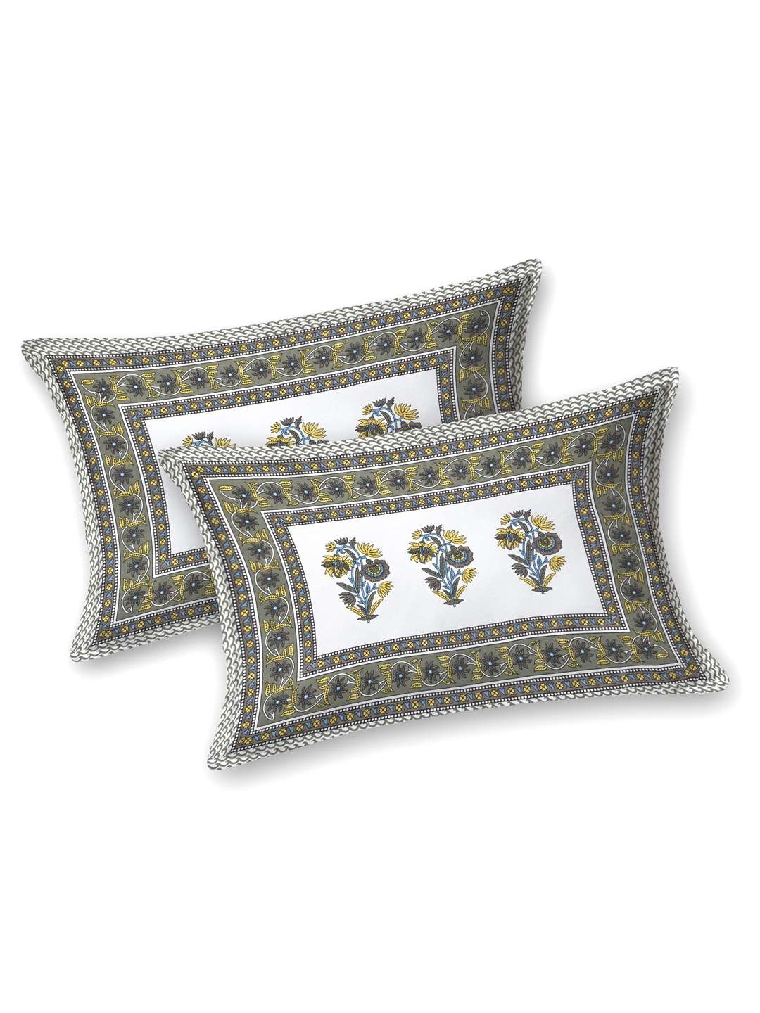 100% Pure Cotton Traditional Printed Bedsheet for Double Bed King Size Bedsheet with 2 Pillow Covers