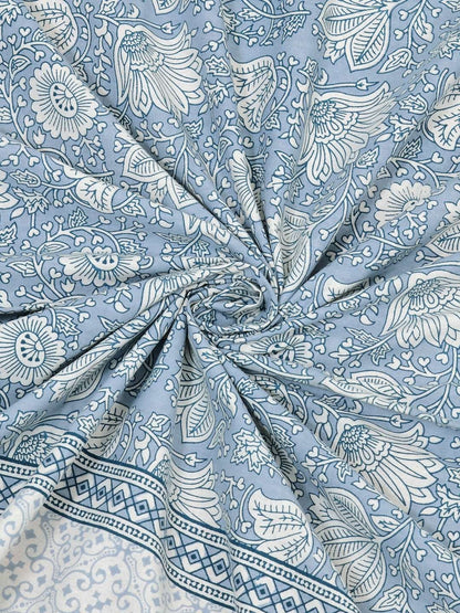 100% Pure Cotton Traditional Printed Bedsheet for Double Bed King Size Bedsheet with 2 Pillow Covers